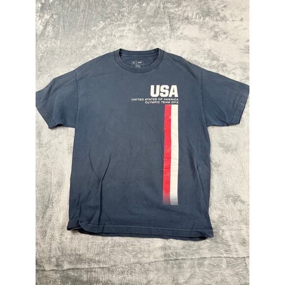 Team Apparel Men’s Large Navy USA Graphic T-Shirt Good - Picture 1 of 8